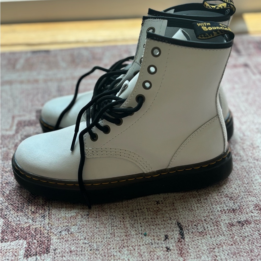 Dr. Martens White Leather Boots